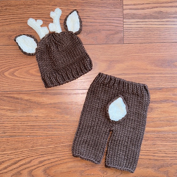 Baby Deer Hat Pant Newborn Set - Picture 2 of 4